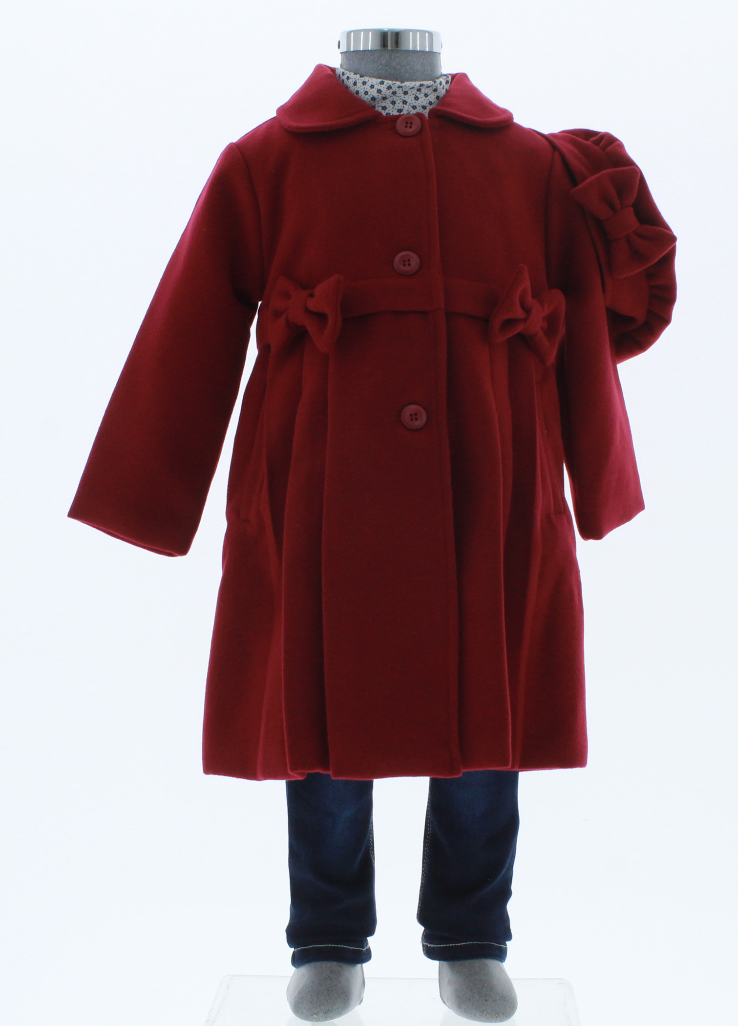 Abrigo Niña Rojo Forrado 3180 1 a 10 Años.
