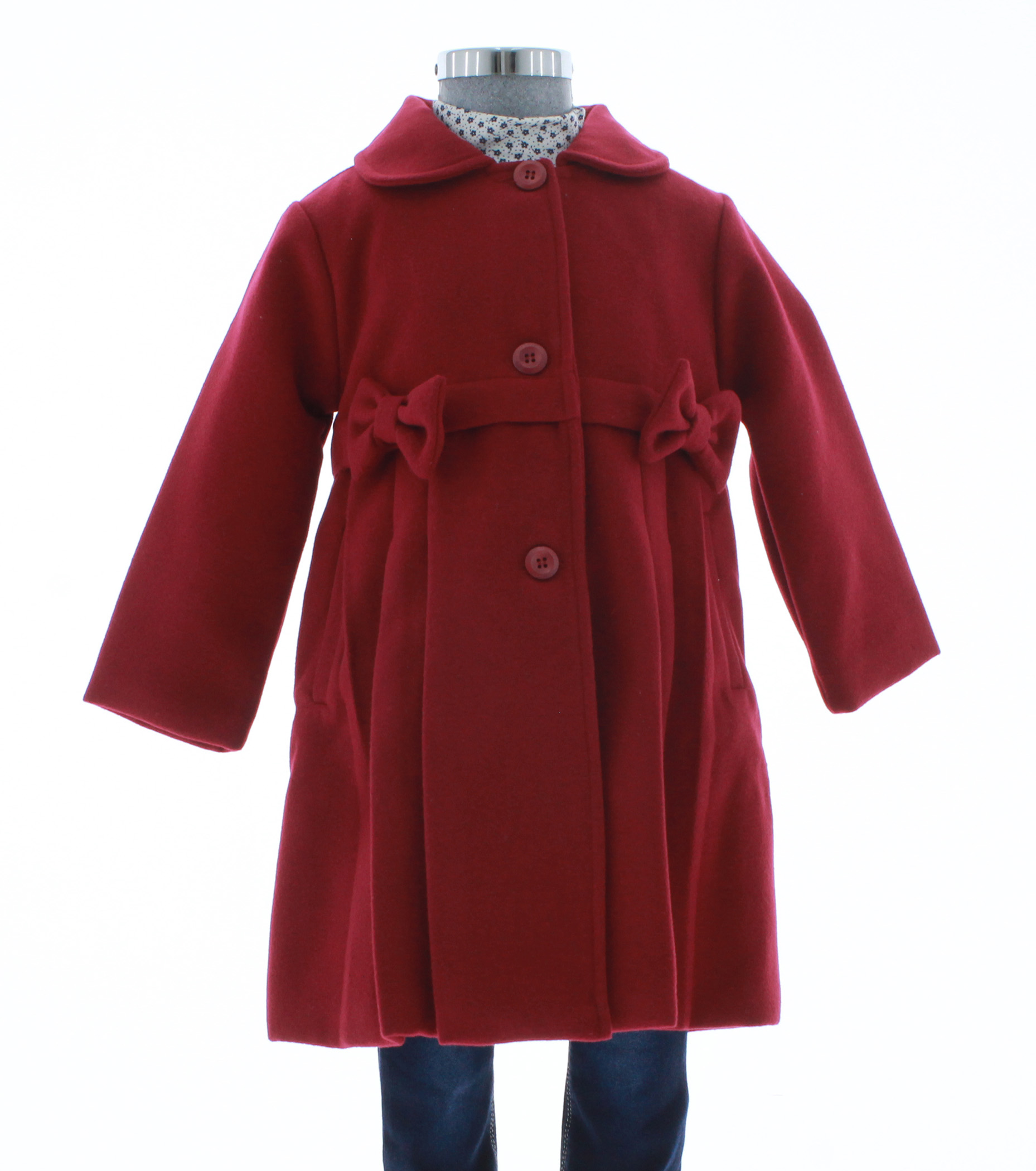 Abrigo Niña Rojo Forrado 3180 1 a 10 Años.