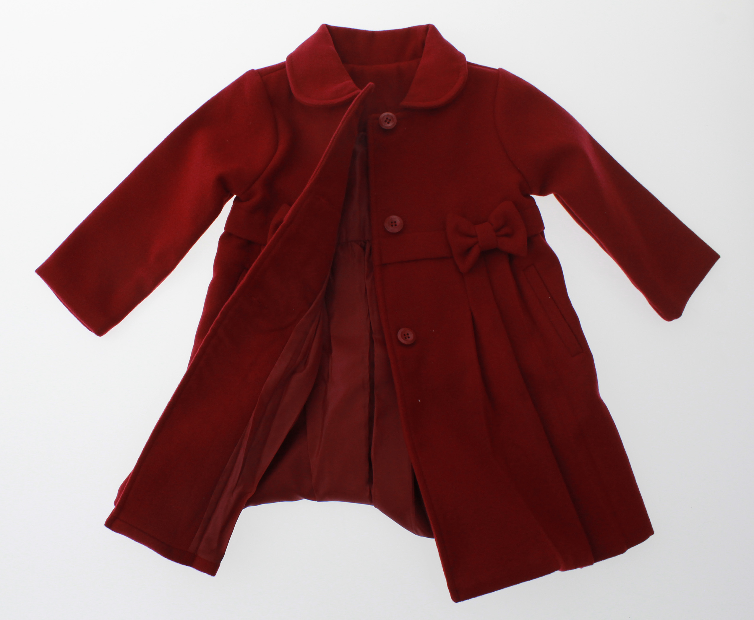 Abrigo Niña Rojo Forrado 3180 1 a 10 Años.