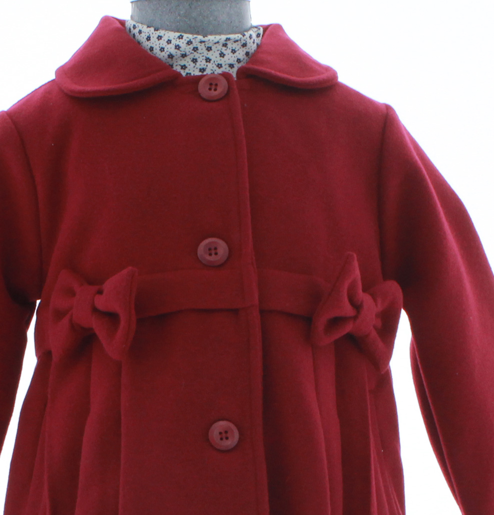 Abrigo Niña Rojo Forrado 3180 1 a 10 Años.