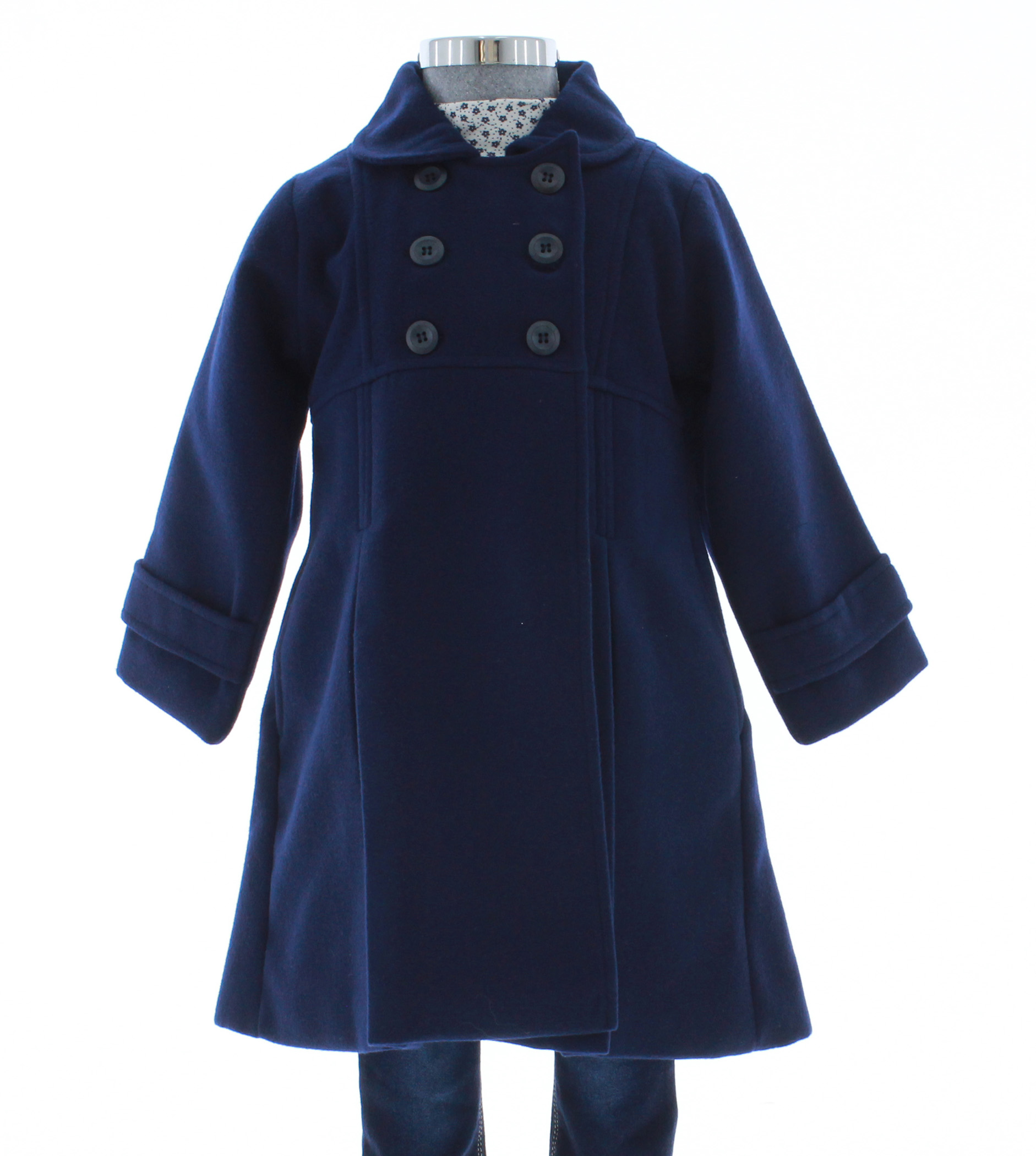 Abrigo Niña Azul Marino Forrado 3181 1 a 10 Años.