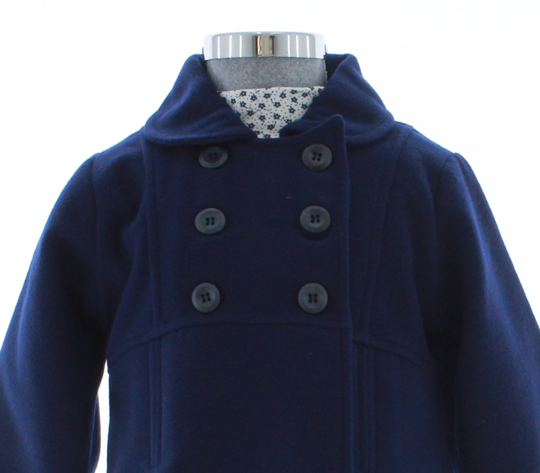 Abrigo Niña Azul Marino Forrado 3181 1 a 10 Años.