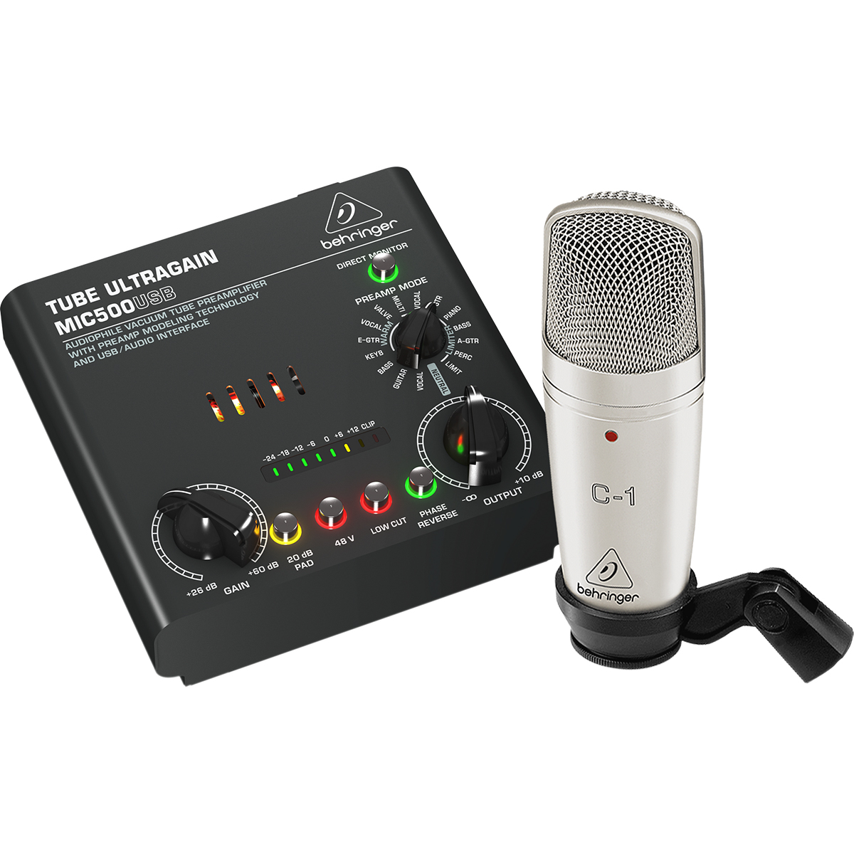 Sistema BEHRINGER de grabacion VOICE STUDIO.