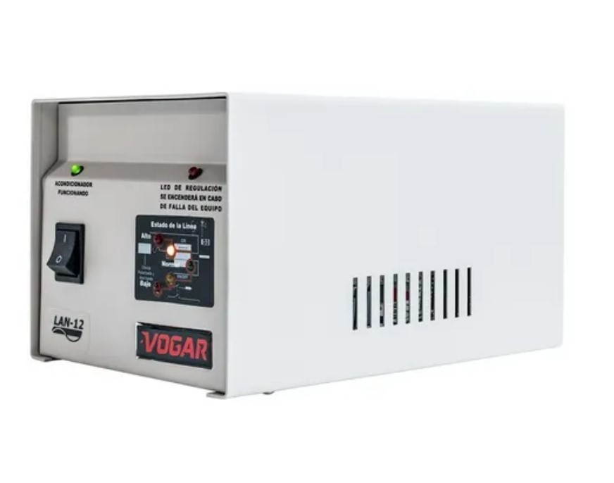 Regulador Electrónico De Voltaje LAN 12 Marca Vogar. Regulador de grado industrial, de precisión y confiabilidad. 3 años de garantía.