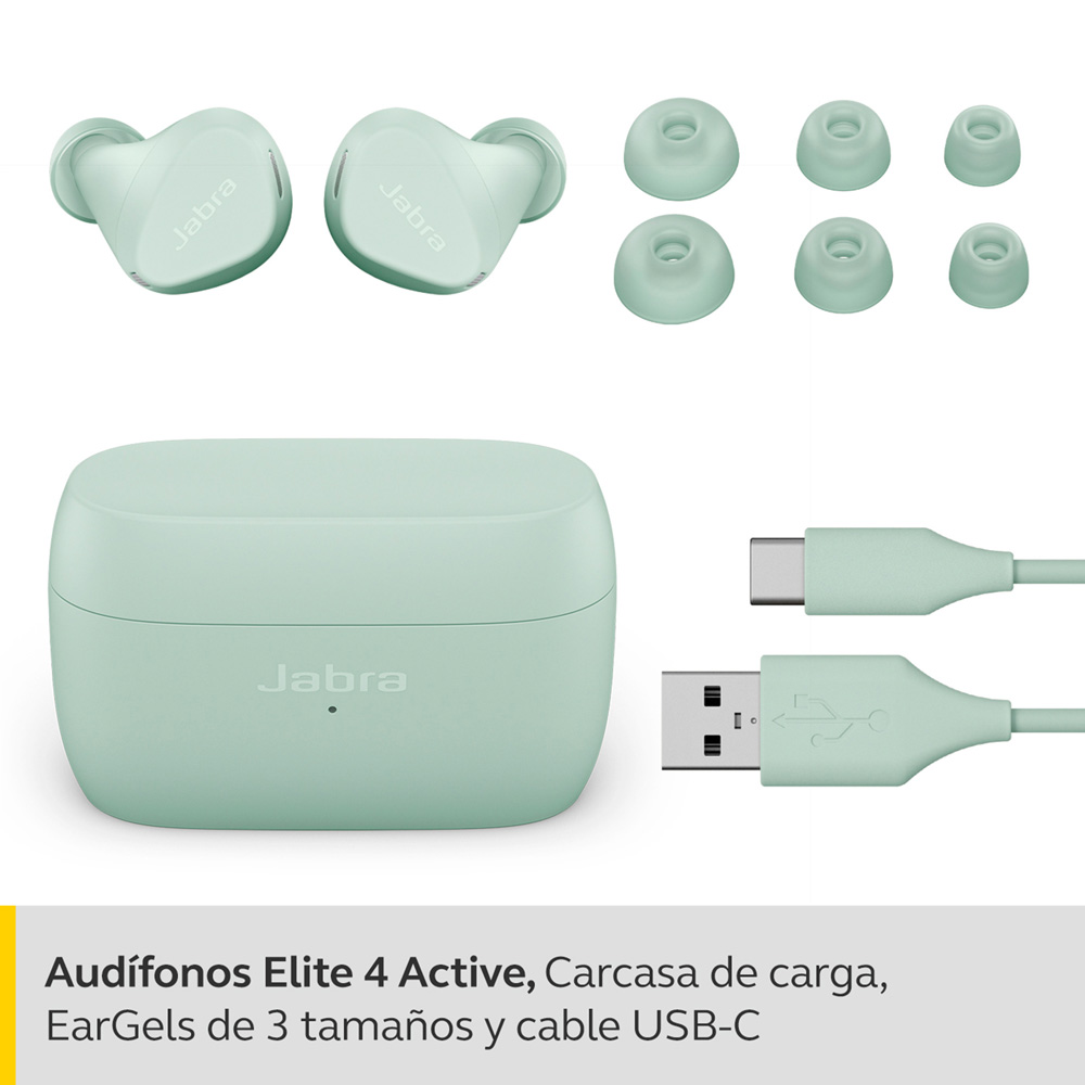 Audífonos Inalámbricos Jabra Elite 4 Active Menta