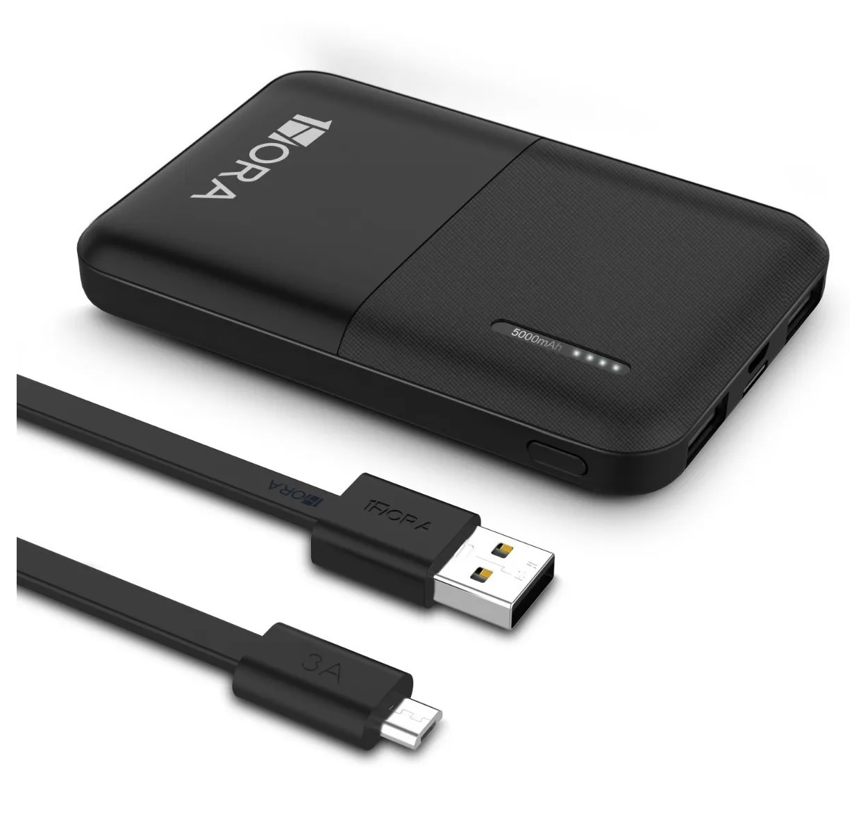 Power Bank Batería Portátil 5000mah 2.1a Ultra Mini 1hora Negro