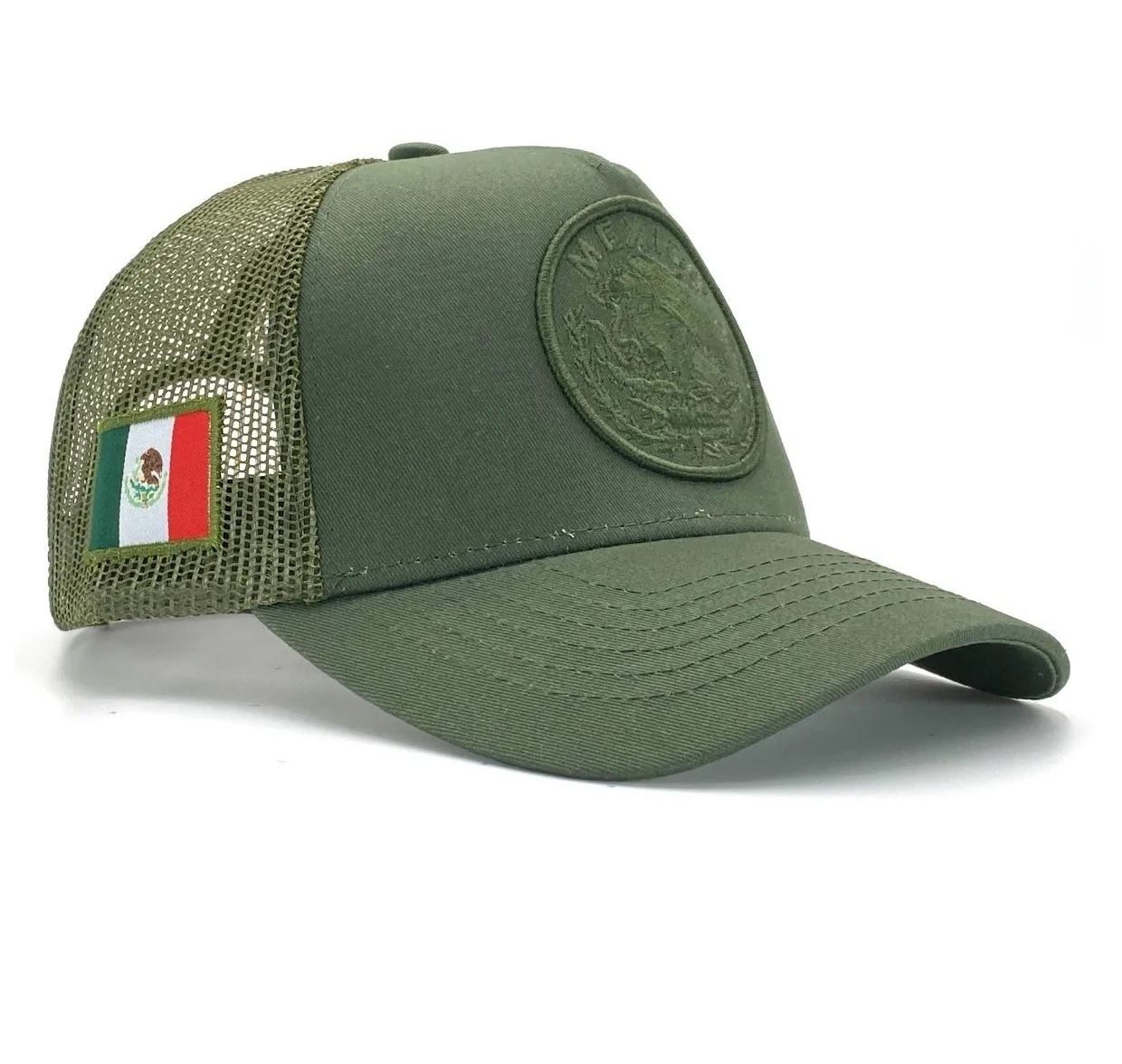 Gorra Para Hombre Táctica Militar Escudo México Beisbol Verde