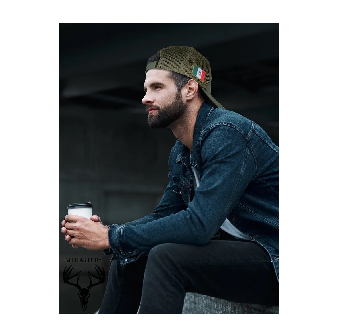 Gorra Táctica Militar Escudo México Beisbol Verde