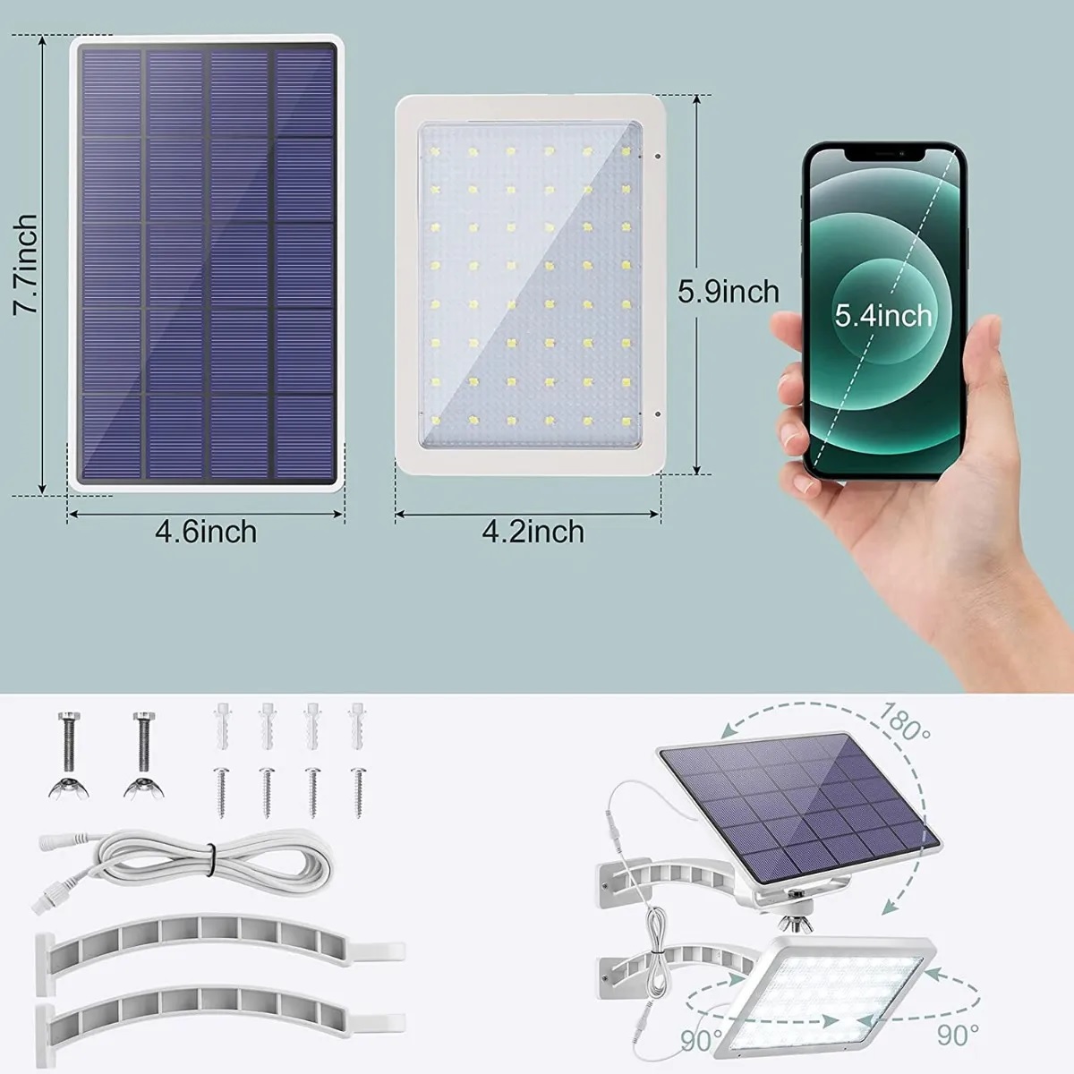 Lampara Solar 48 Led Exterior 5500ma Blanco