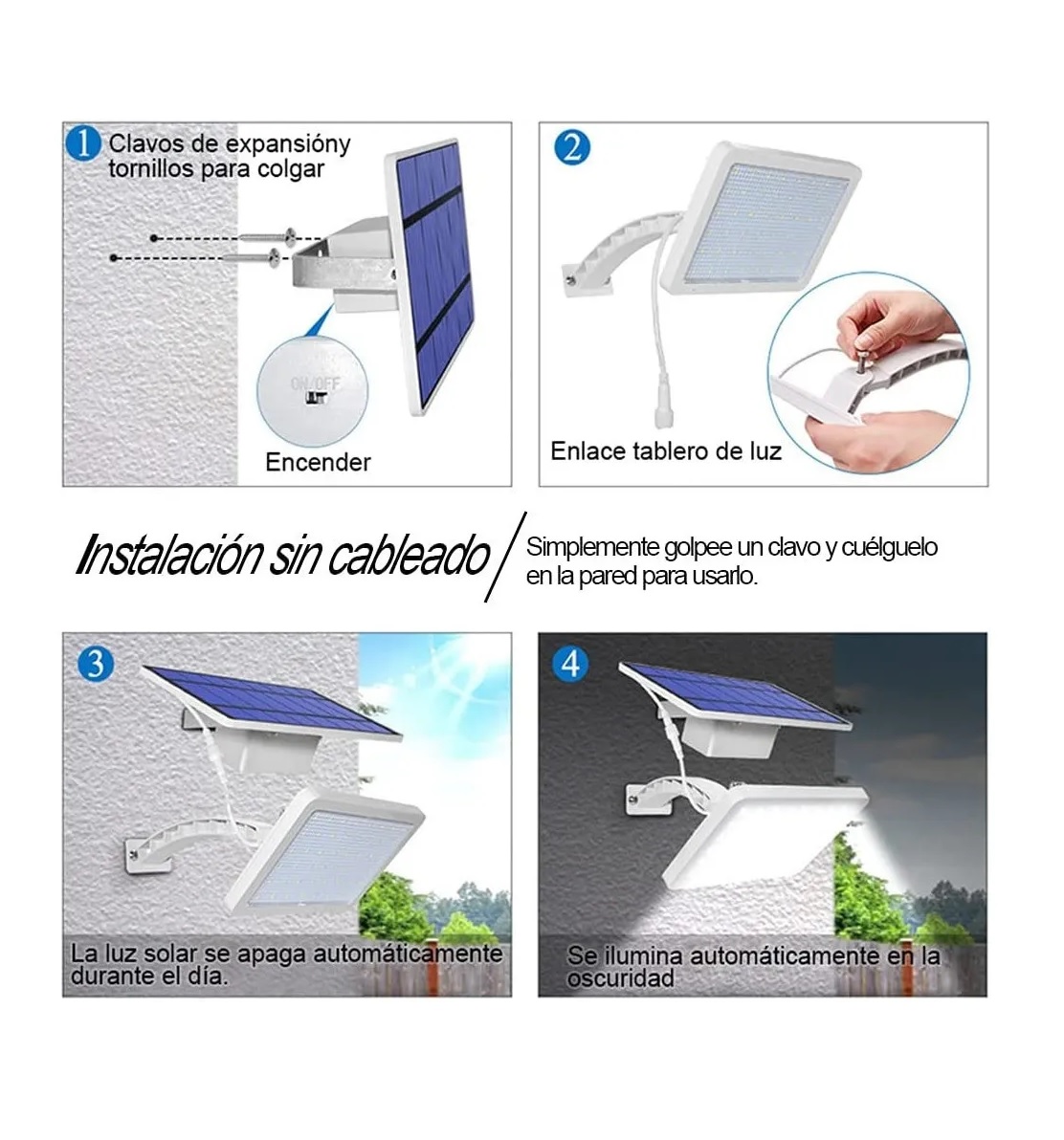 Lampara Solar 48 Led Exterior 5500ma Blanco