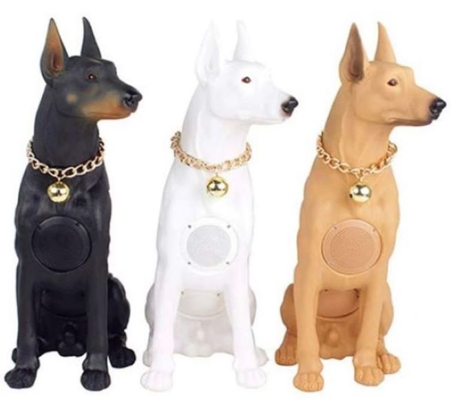 Bocina Bluetooth En Forma De Perro Doberman Auxiliar Sd