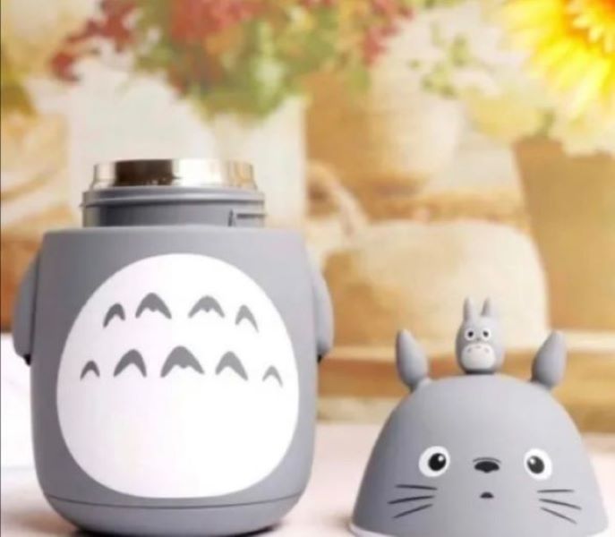 Termo Figura Totoro Botella De Vidrio Kawaii