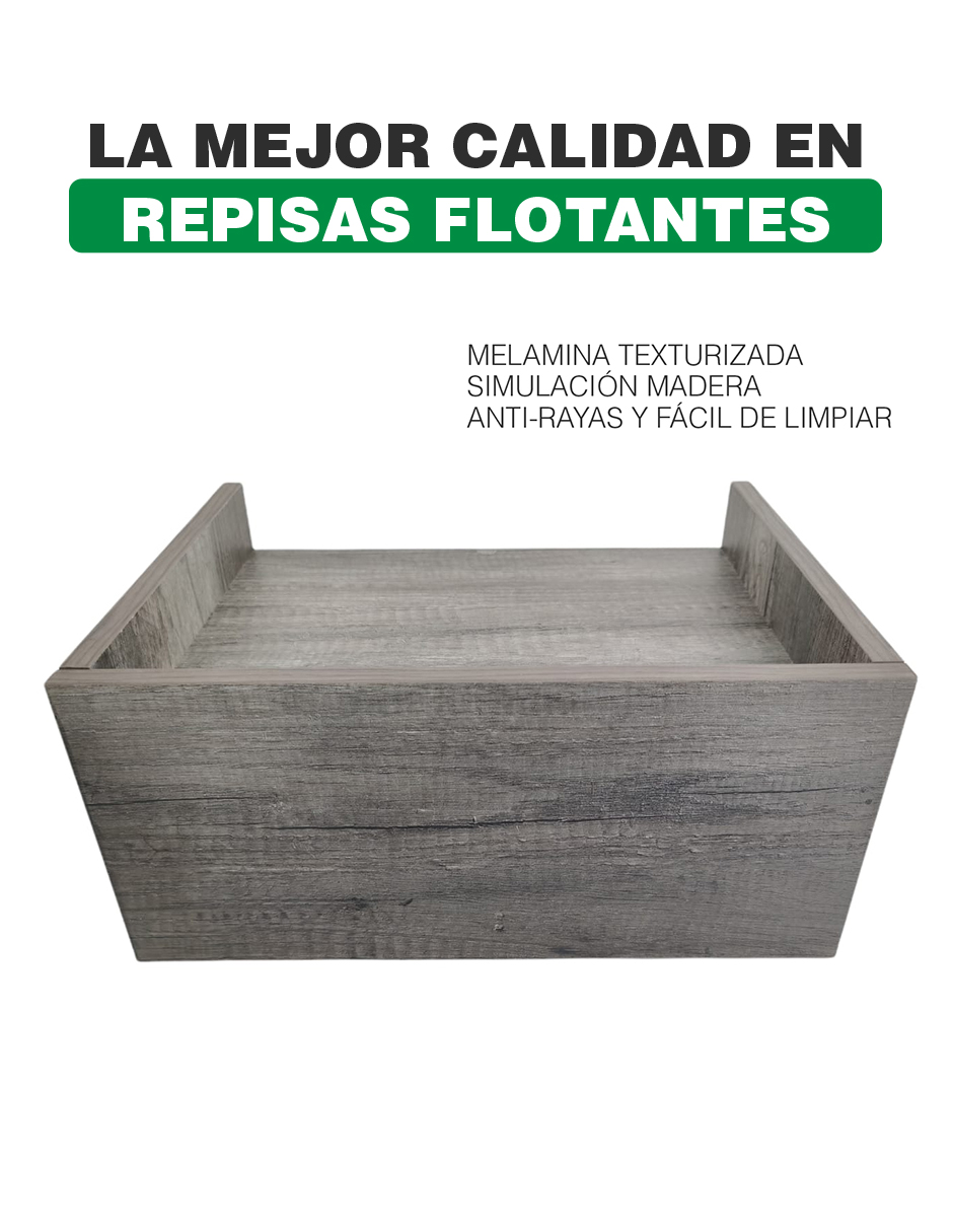 Repisa De Recamara Flotante Mesa De Noche Con Cajón Lombardia