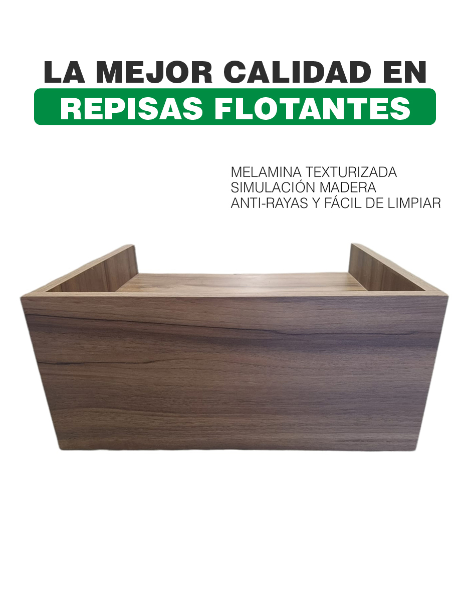 Repisa De Recamara Flotante Mesa De Noche Con Cajón Nogal Terracota