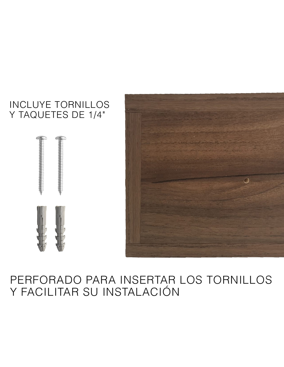 Repisa De Recamara Flotante Mesa De Noche Con Cajón Nogal Terracota