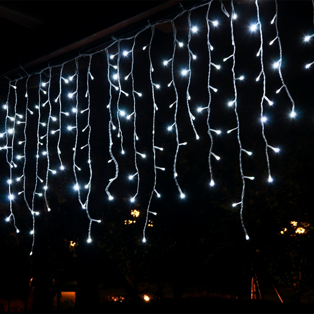 Serie Tipo Cascada Luz Blanca 500 Led 8 Funciones 9 Metros