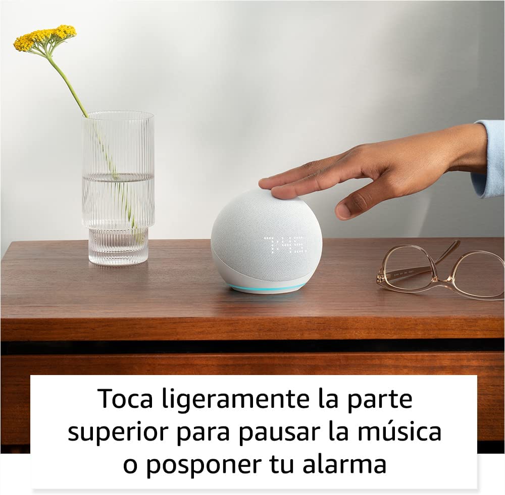 Nuevo Echo Dot Con Reloj Integrado 5ta Generación 2022 Bocina Inteligente Con Alexa Blanco