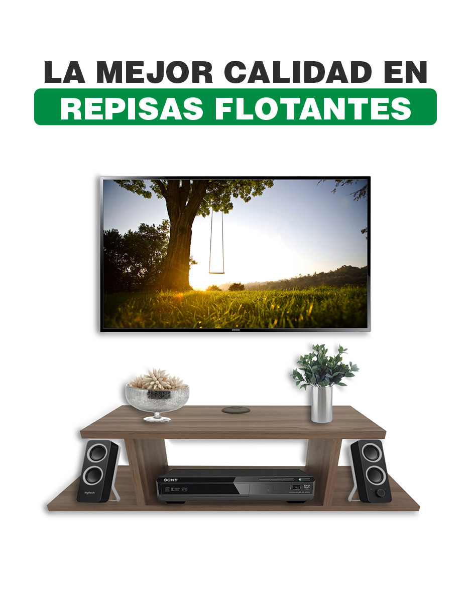 Estante Flotante Moderno para equipos de TV 70 x 20 cm Nogal Terracota