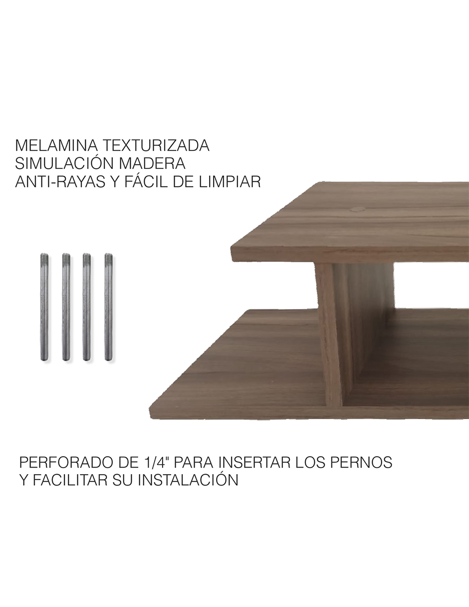 Estante Flotante Moderno para equipos de TV 70 x 20 cm Nogal Terracota