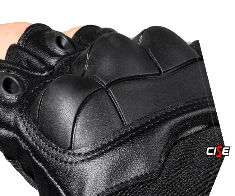 Guantes Medio Dedo para motociclista Piel Con Protecciones