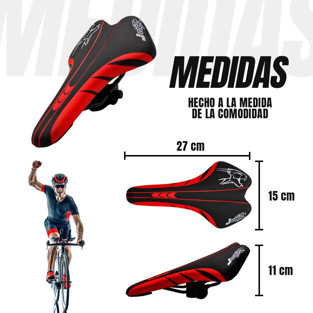 Asiento Bicicleta Mtb Sport Ultra Confortable Rojo
