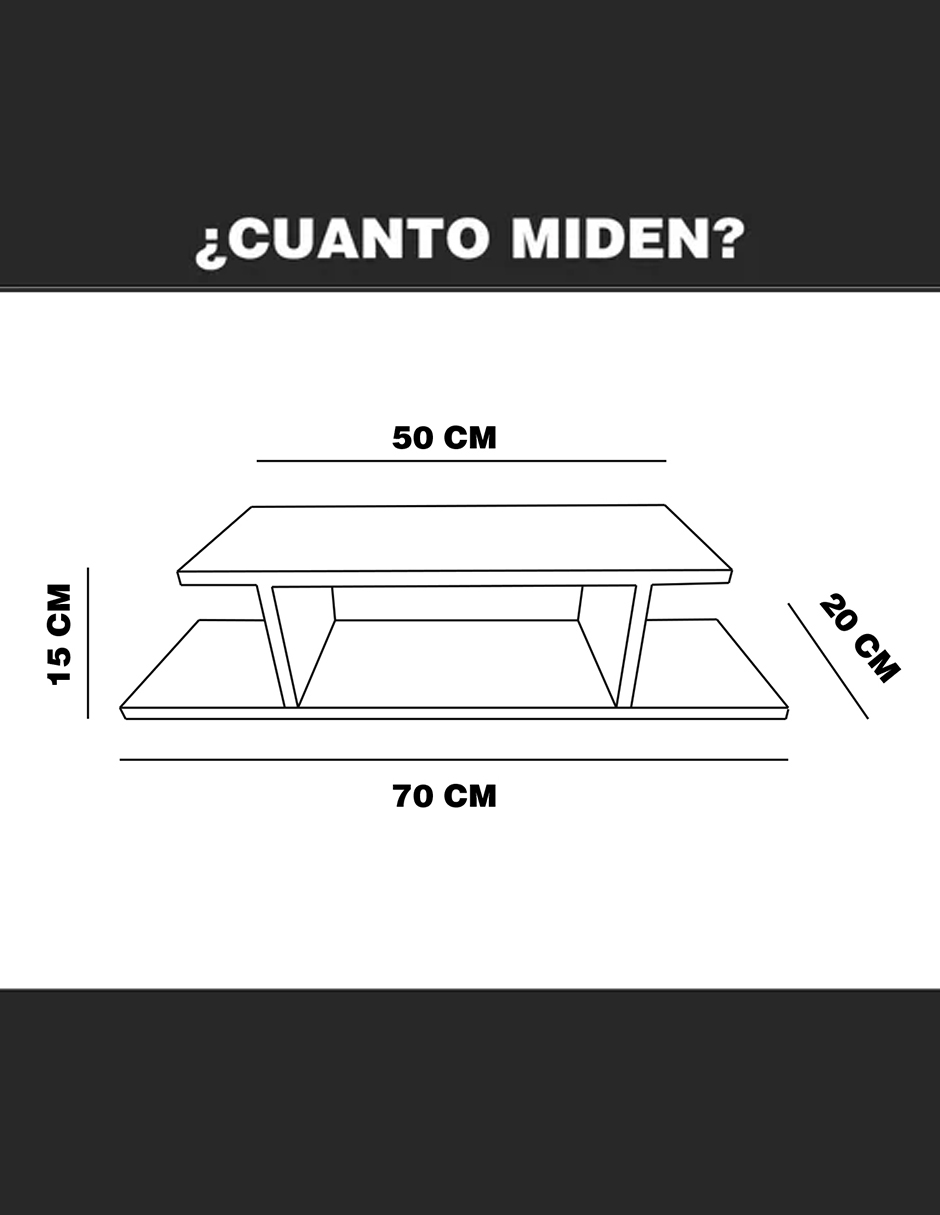 Estante Flotante Moderno para equipos de TV 70 x 20 cm Toscana