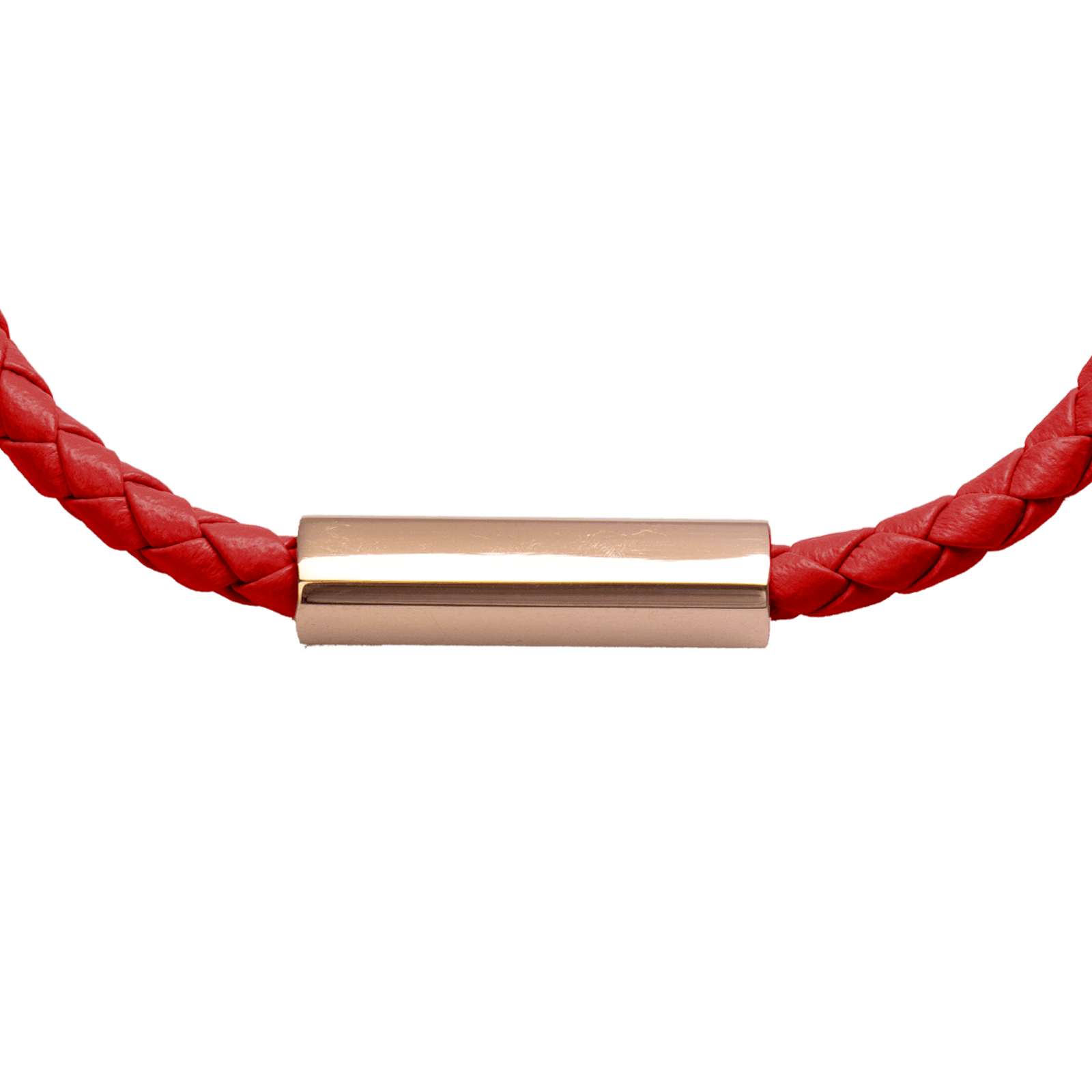 LuckyLy Pulseras para Pareja de Piel Vegana y Acero Inoxidable con Imán, Pulsera de Hombre Negro y Plata, Brazalete de Mujer Rojo y Oro Rosa 18k - Modelo Cala