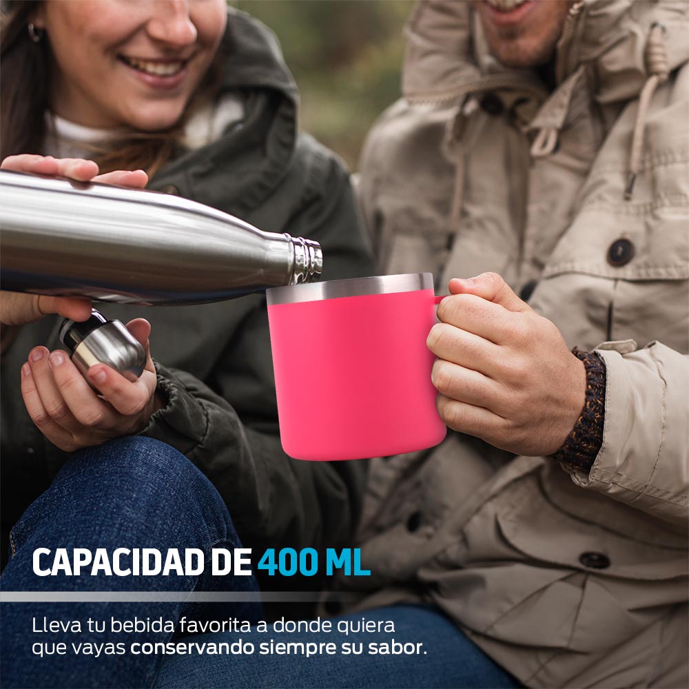 Termo para Café de Acero Inoxidable Taza con Tapa Hermética 400 ml