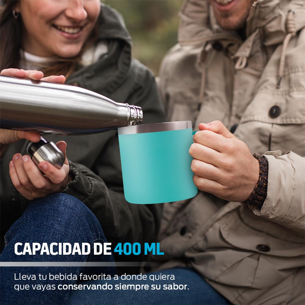 Termo para Café de Acero Inoxidable Taza con Tapa Hermética 400 ml