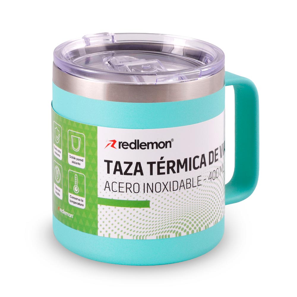Termo para Café de Acero Inoxidable Taza con Tapa Hermética 400 ml