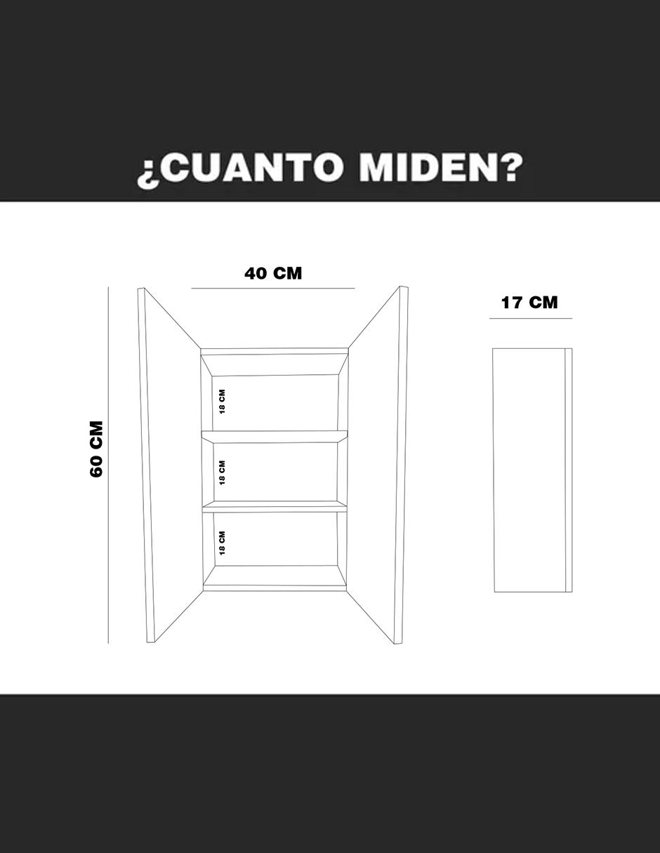 Mueble Flotante Para Baño Moderno 40 X 60 Cm TOSCANA