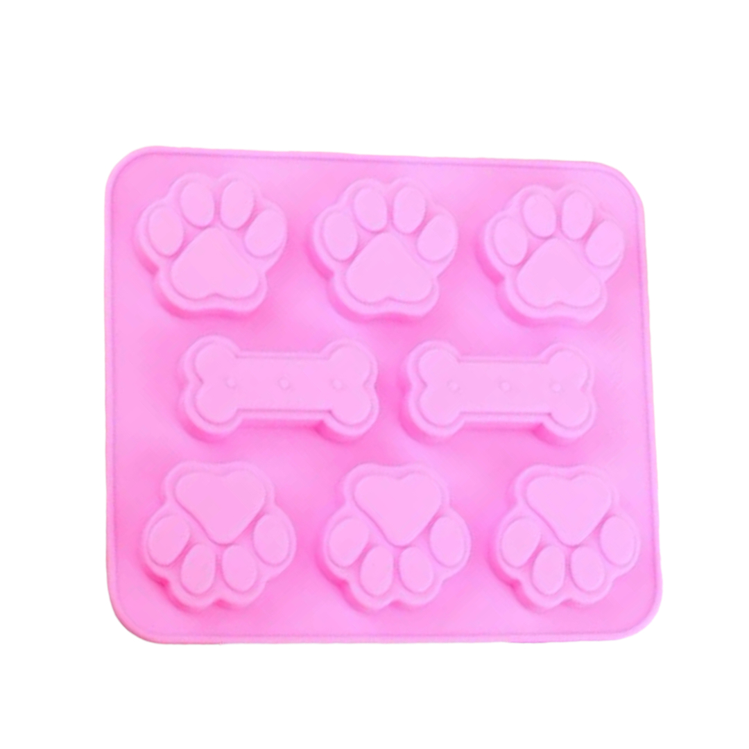 Molde De Silicon Modelo Patitas De Perro Y Hueso Paw Patrol