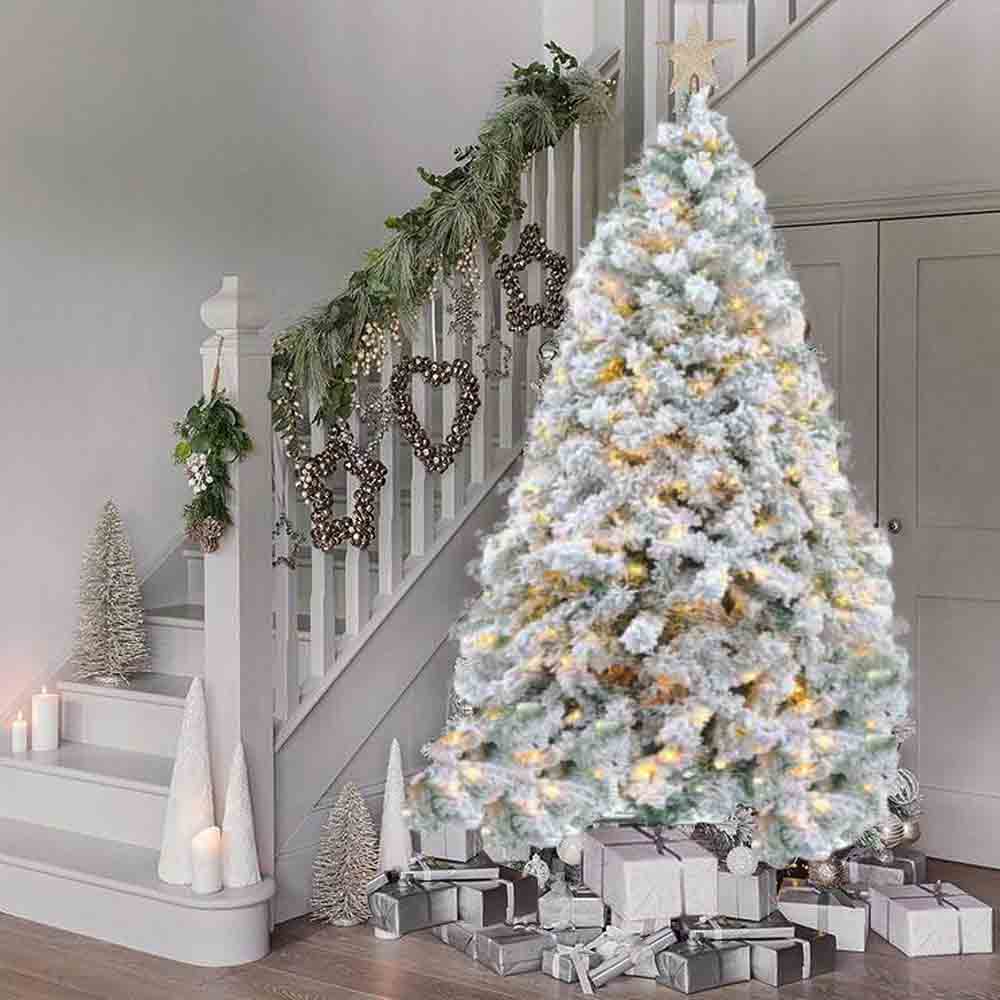 Arbol de Navidad Artificial Nevado con luces LED integradas Alto 1.90 m Toronto Kyuden Home