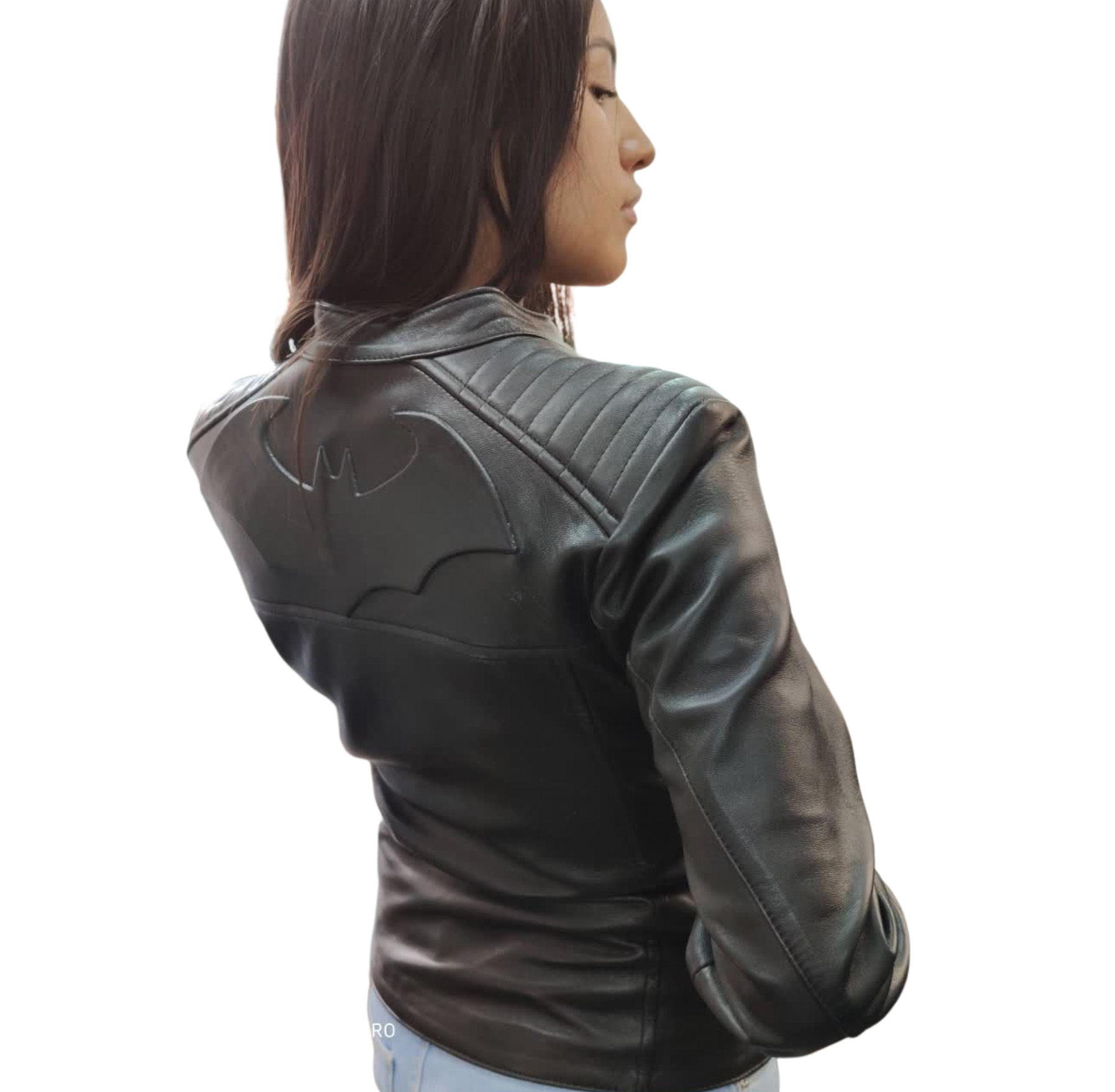 Chamarra Dama de Cuero Autentico Batman Original  Incluye de Regalo un Llavero Monedero de piel