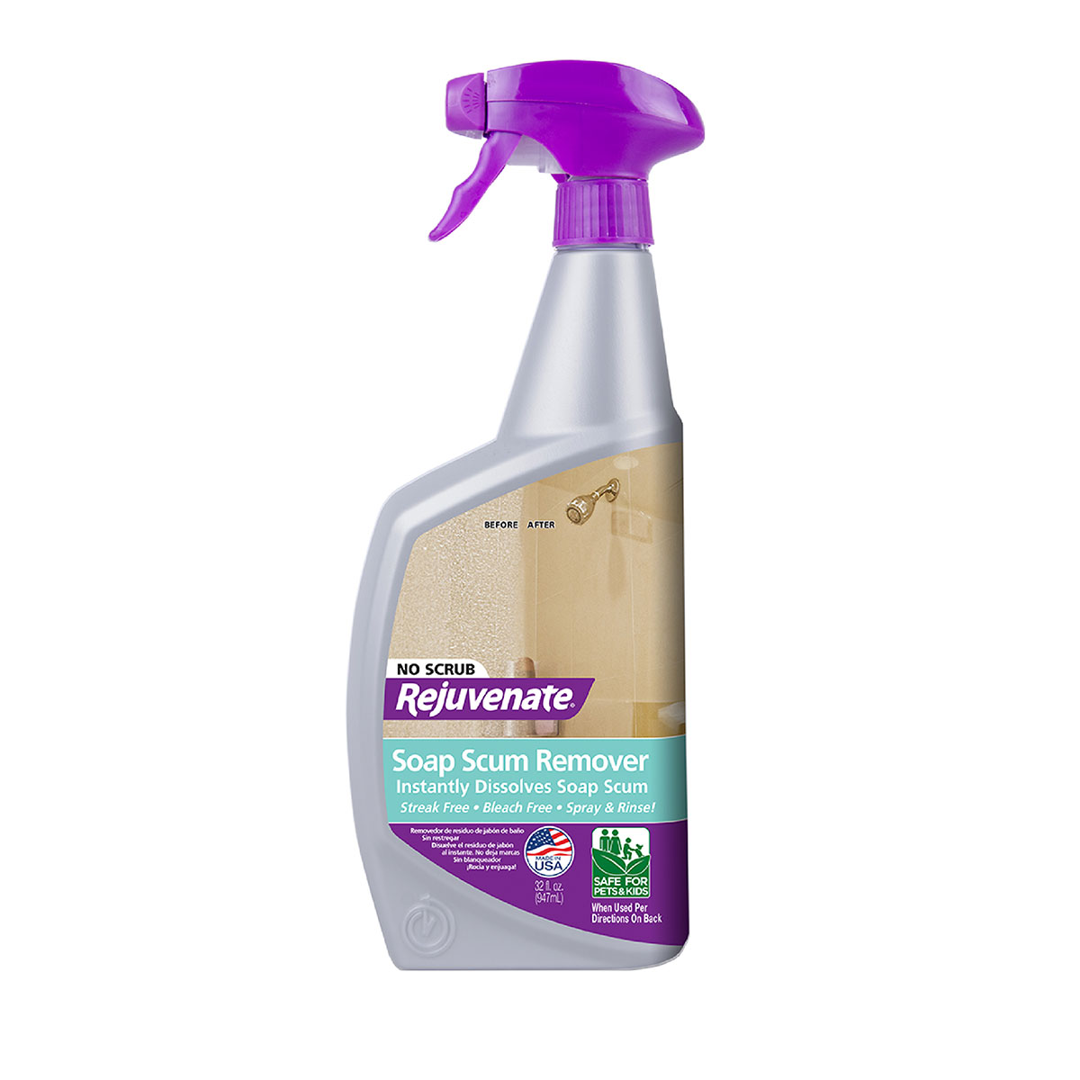 Removedor Residuos de Jabón para baño. Sin tallar Rejuvenate TV OFERTAS Soap Scum Remover 946 ml no Tóxico