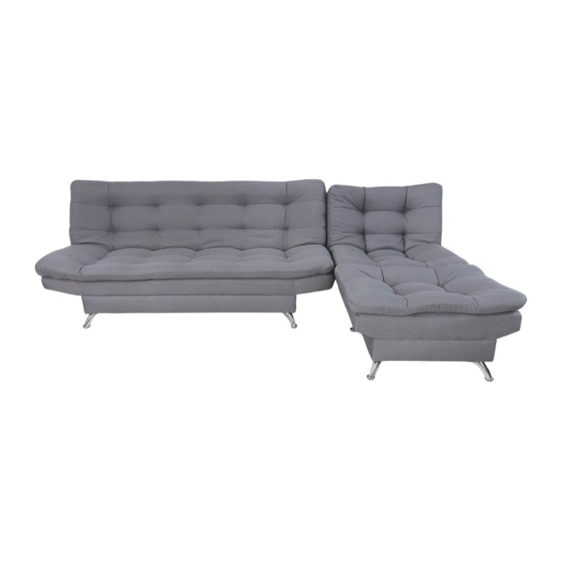 Sala Esquinera Moderna Gris Sofá Sillón y Taburete Florencia.