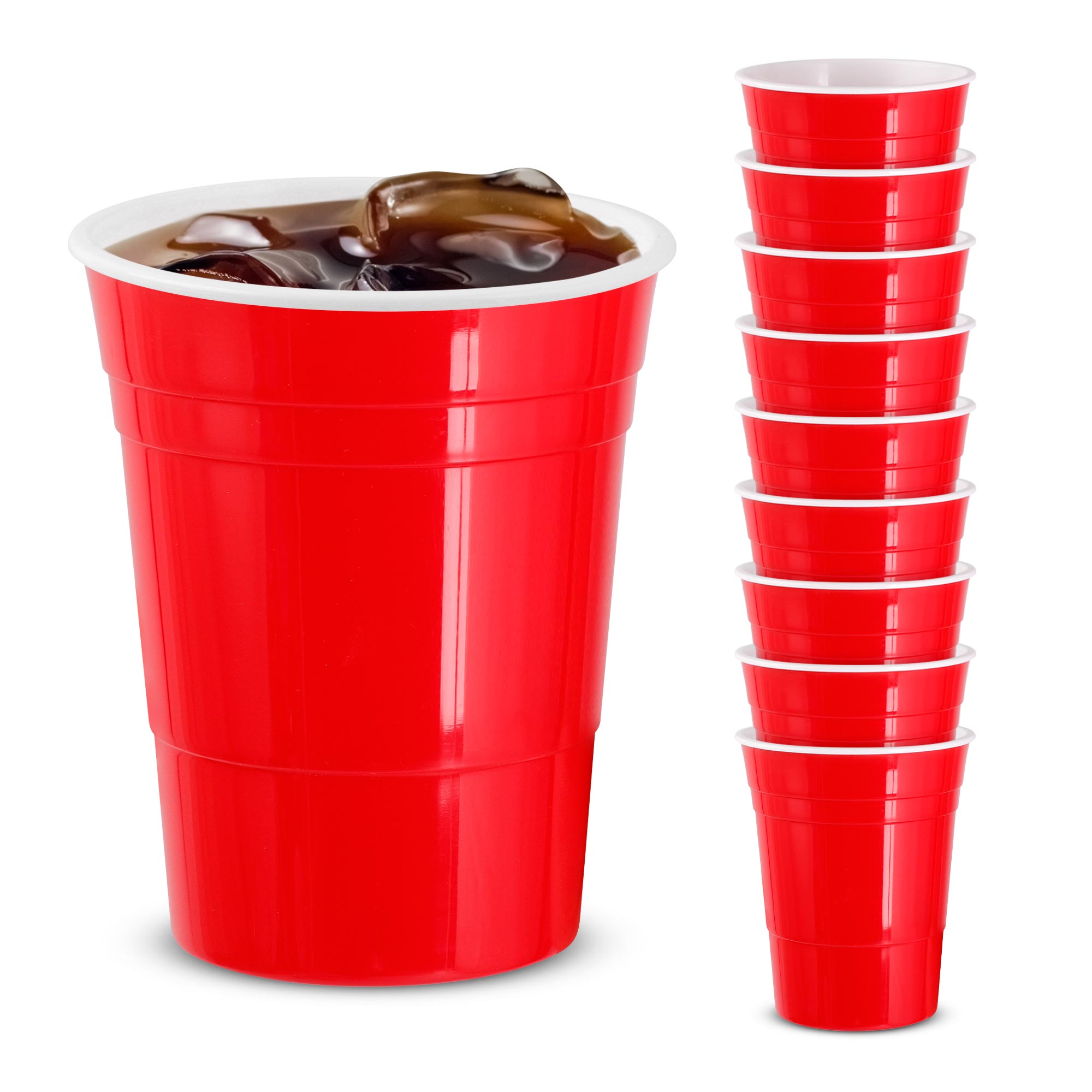 Vasos de Plástico Rígido Reutilizables Vaso Fiesta 10 Piezas 500 ml