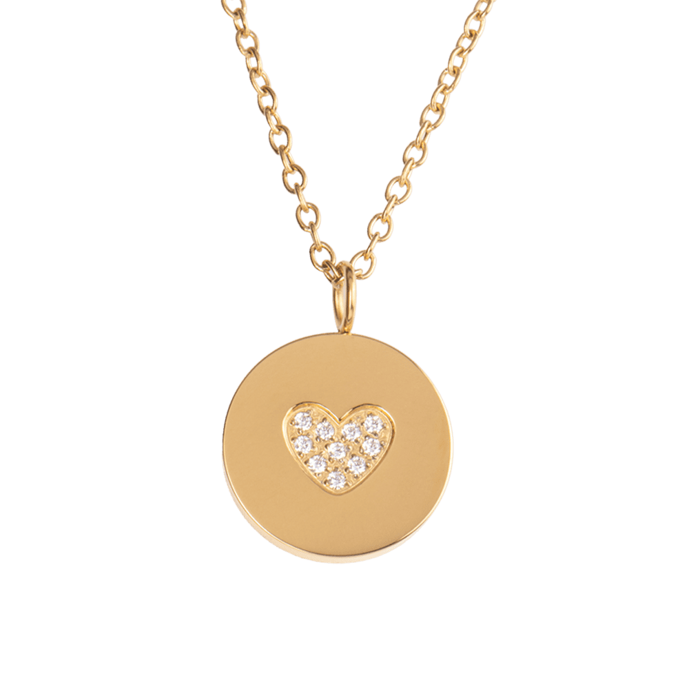 Luckyly Collar Para Mujer De Corazón Con Zirconia Cúbica Cadena De Acero Inoxidable Mujer Con 3574