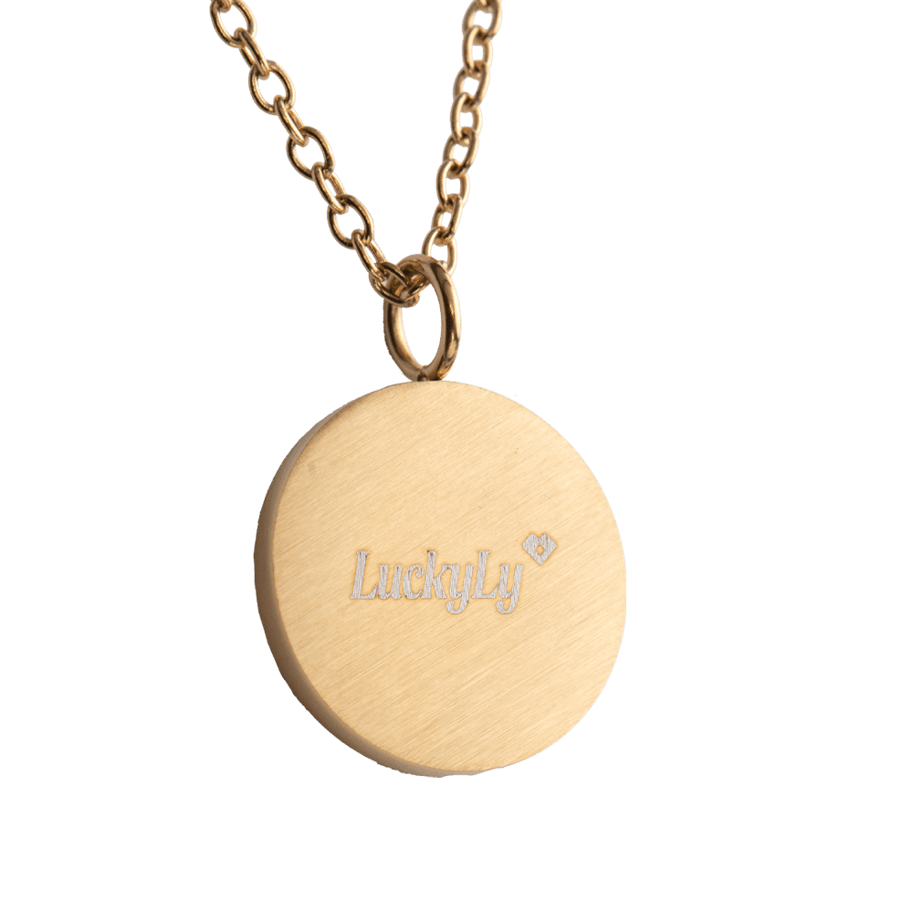 LuckyLy Collar Infinito Mujer con Zirconia Cúbica , Dije y Cadena de Acero Inoxidable Mujer con Baño de Oro 18k - Modelo Tara