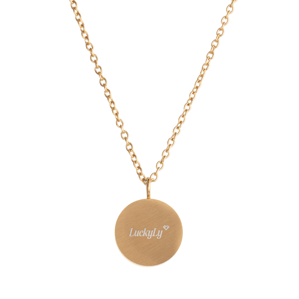 LuckyLy Collar Infinito Mujer con Zirconia Cúbica , Dije y Cadena de Acero Inoxidable Mujer con Baño de Oro 18k - Modelo Tara