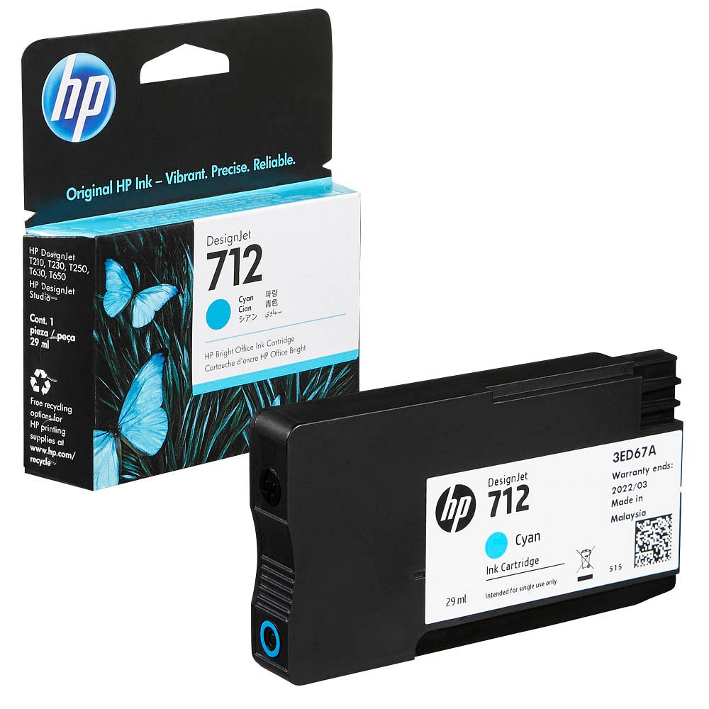 Cartucho Hp 712 Cyan Original 29ml Designjet T210 T230 T250