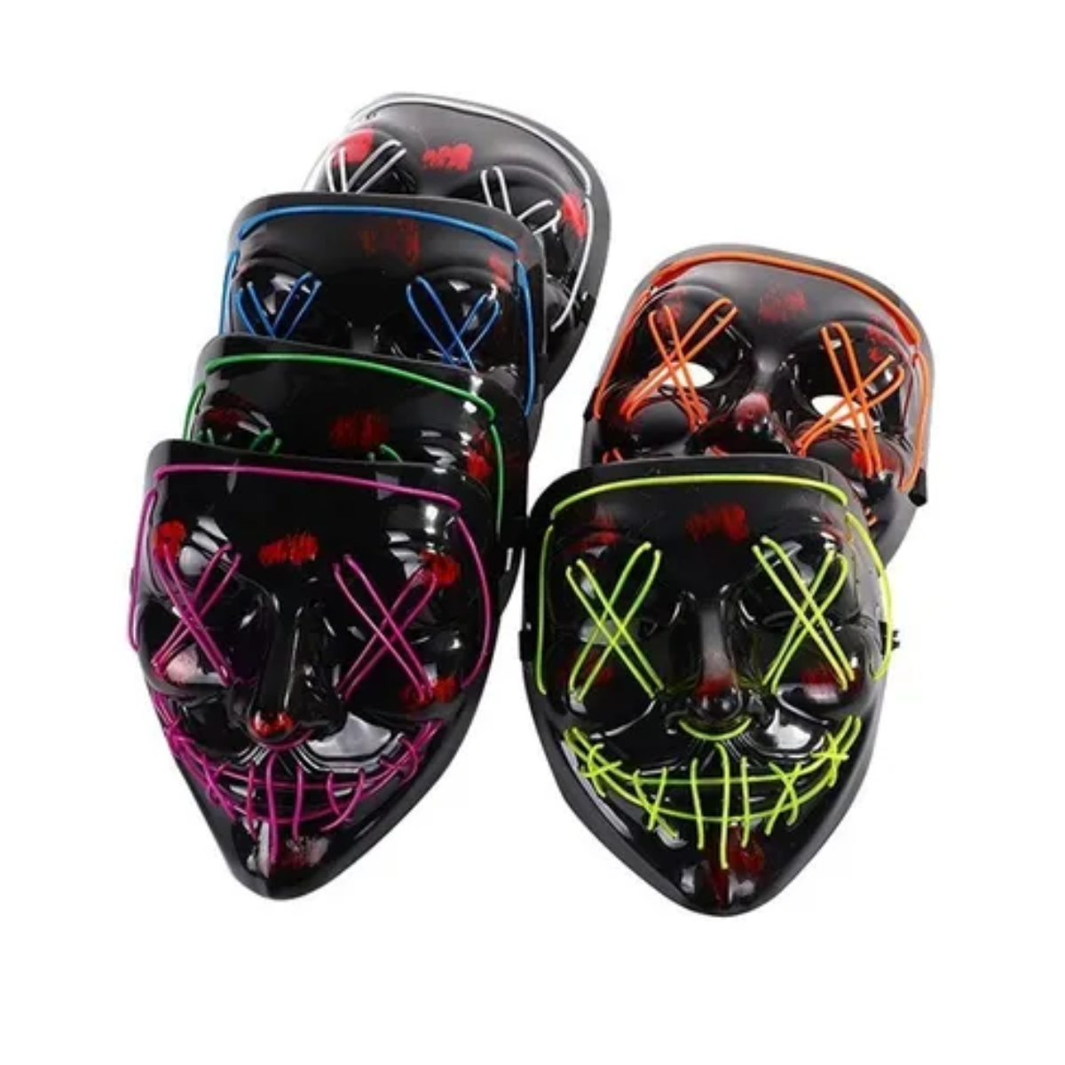 Máscara Luz Led Con 3 Modos La Purga Rosa