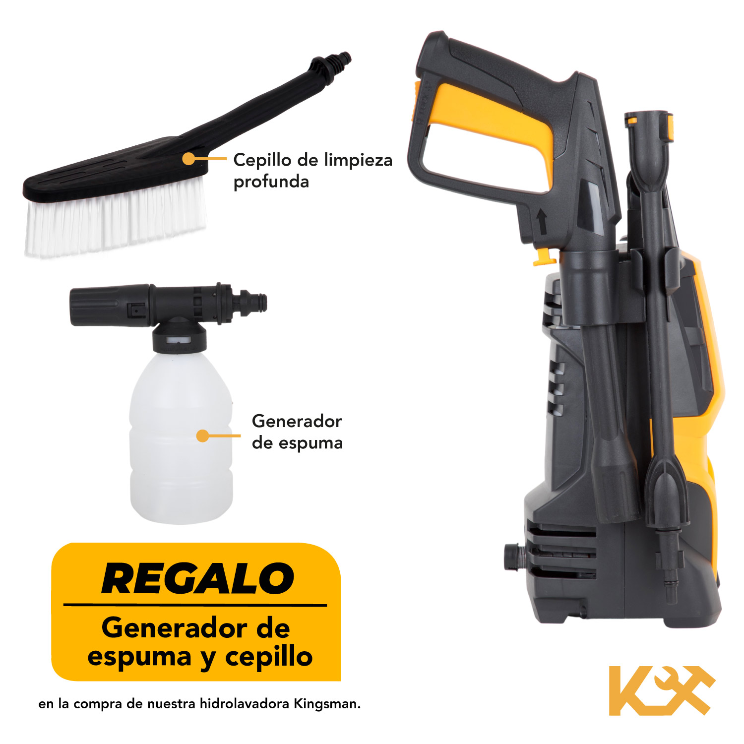 Hidrolavadora Eléctrica Portatil 2000 Psi 1600w + Accesorios 