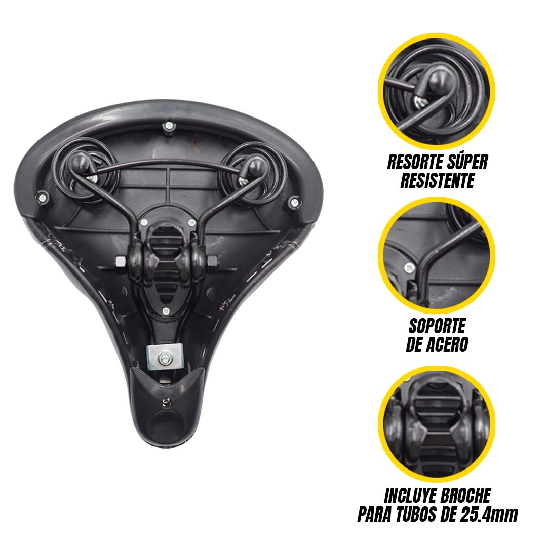 Asiento Bicicleta Prostático Ultra Confortable Negro