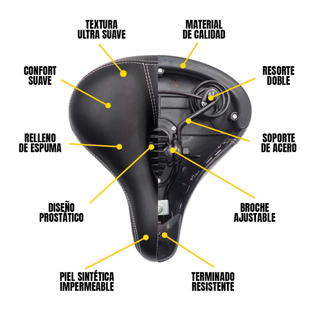 Asiento Bicicleta Prostático Ultra Confortable Negro
