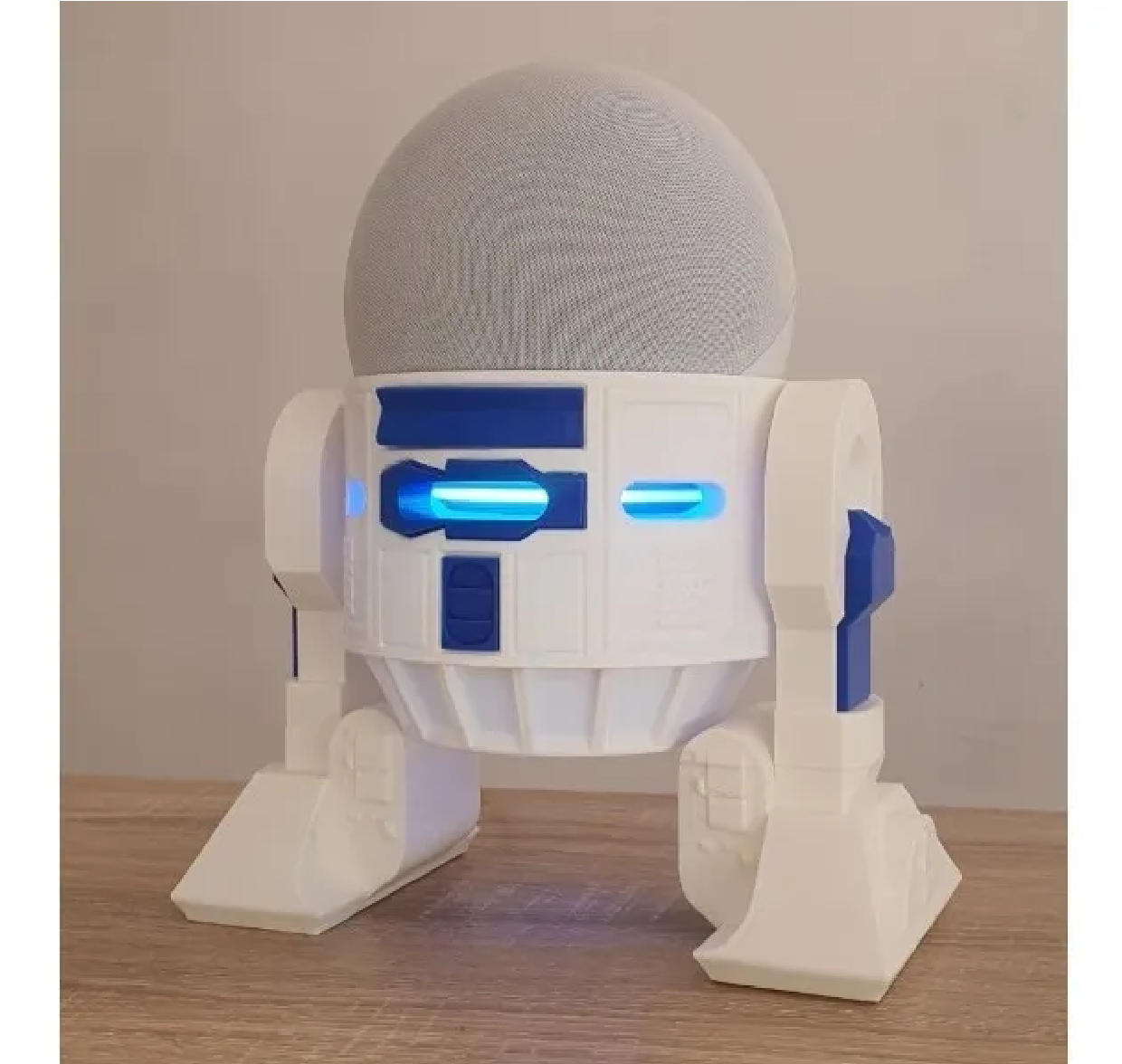 Soporte Alexa Echo Dot 4 Ta Gen Tipo R2d2 Star Wars Blanco