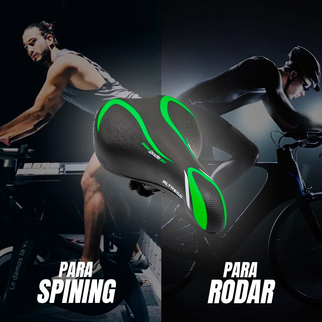 Asiento Bicicleta Sport Ligero Y Cómodo Incluye Broche Verde