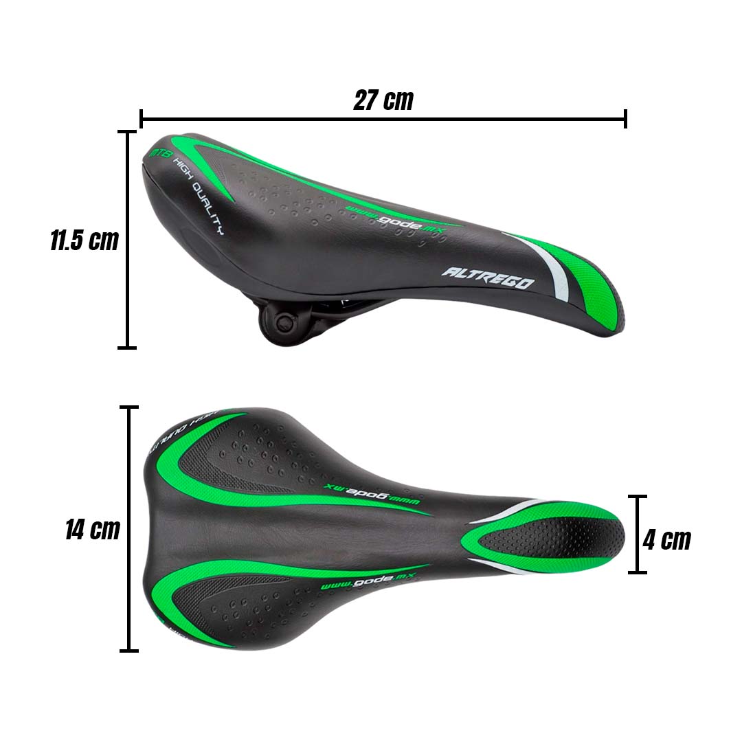 Asiento Bicicleta Sport Ligero Y Cómodo Incluye Broche Verde