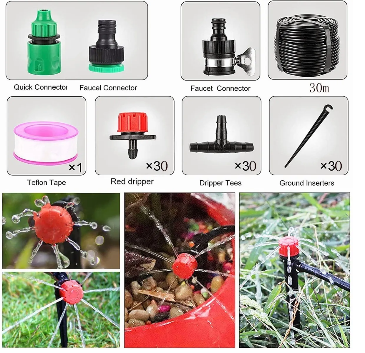 Sistema De Riego Por Goteo Con Temporizador Automático 30m