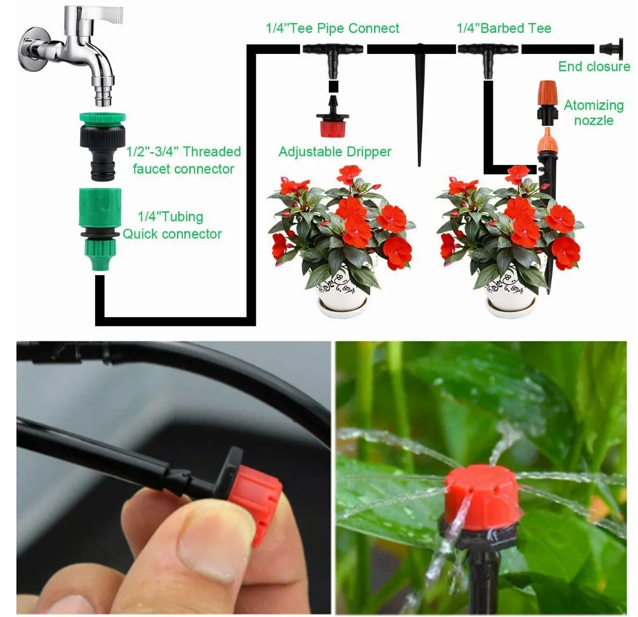 Sistema De Riego Por Goteo Con Temporizador Automático 30m